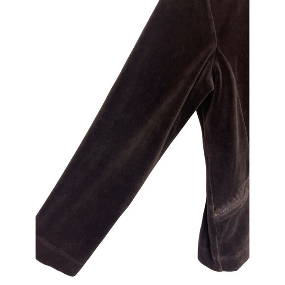 Ralph Lauren Women's Track Jacket Brown Velour Full Zip Long Sleeve Size Large - Picture 3 of 9